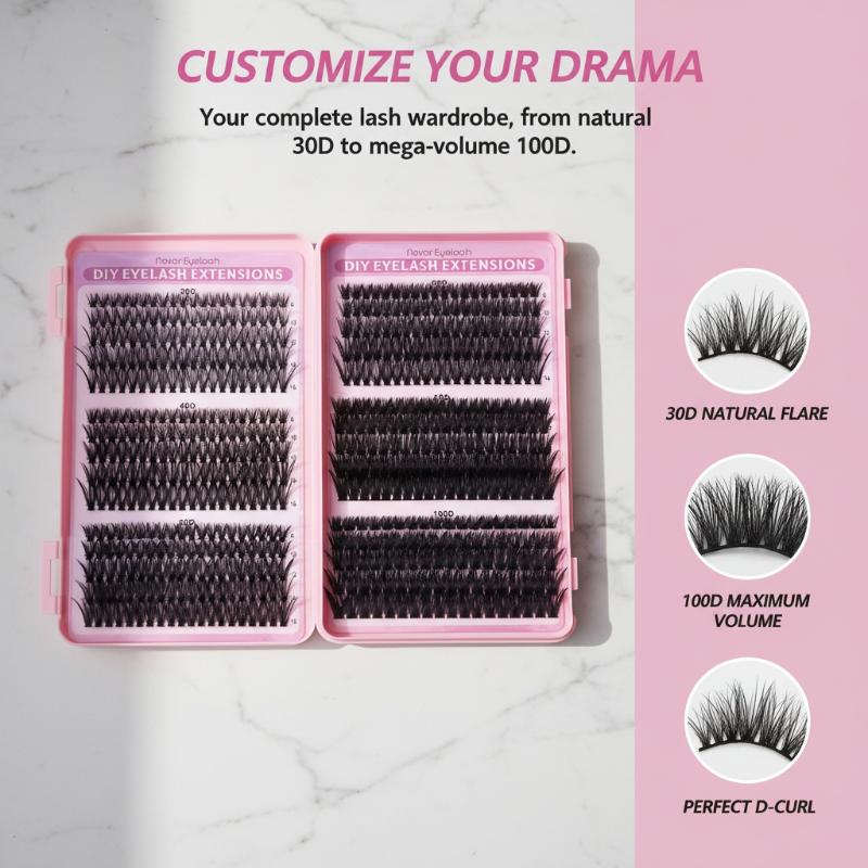 Eyelash Extension Kits - Pestañas en Grupo 30D 100D, Curvatura