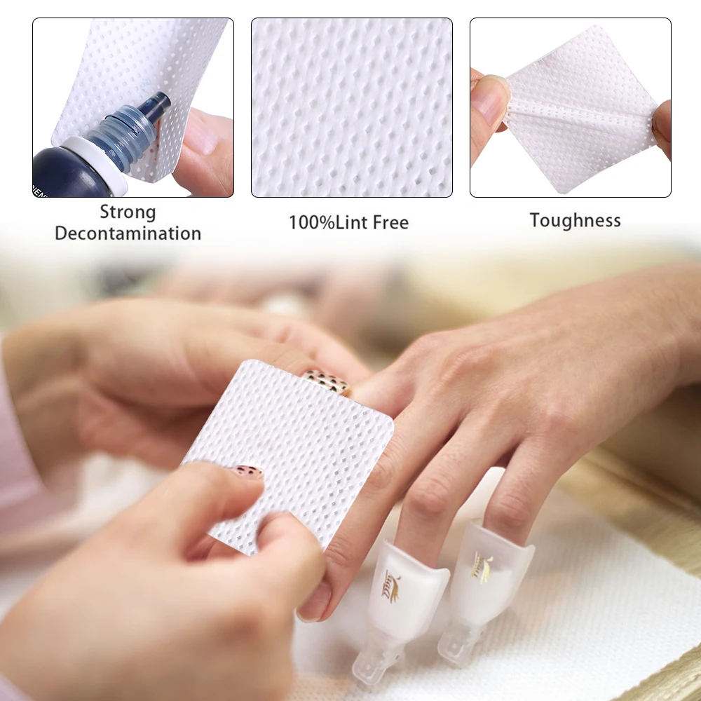 Eyelash Extension Gel Remover - 200 Toallitas Sin Pelusa para Uñas,