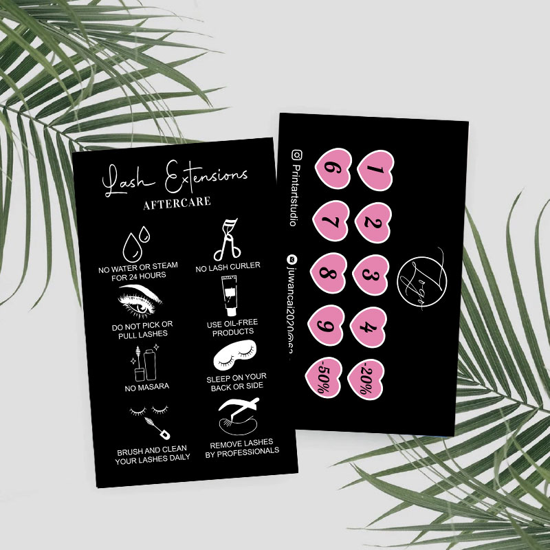 Tarjetas de lealtad personaliz - Eyelash Extension Logo Design reseña y precio