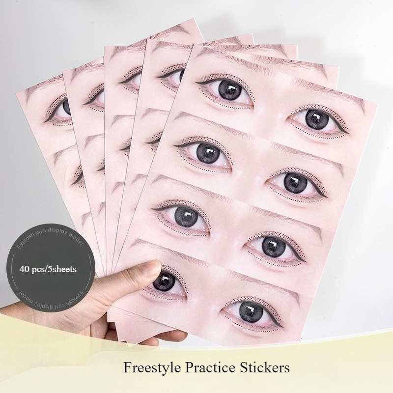 40 piezas/5 hojas de pegatinas - Eyelash Extension Menu reseña y precio