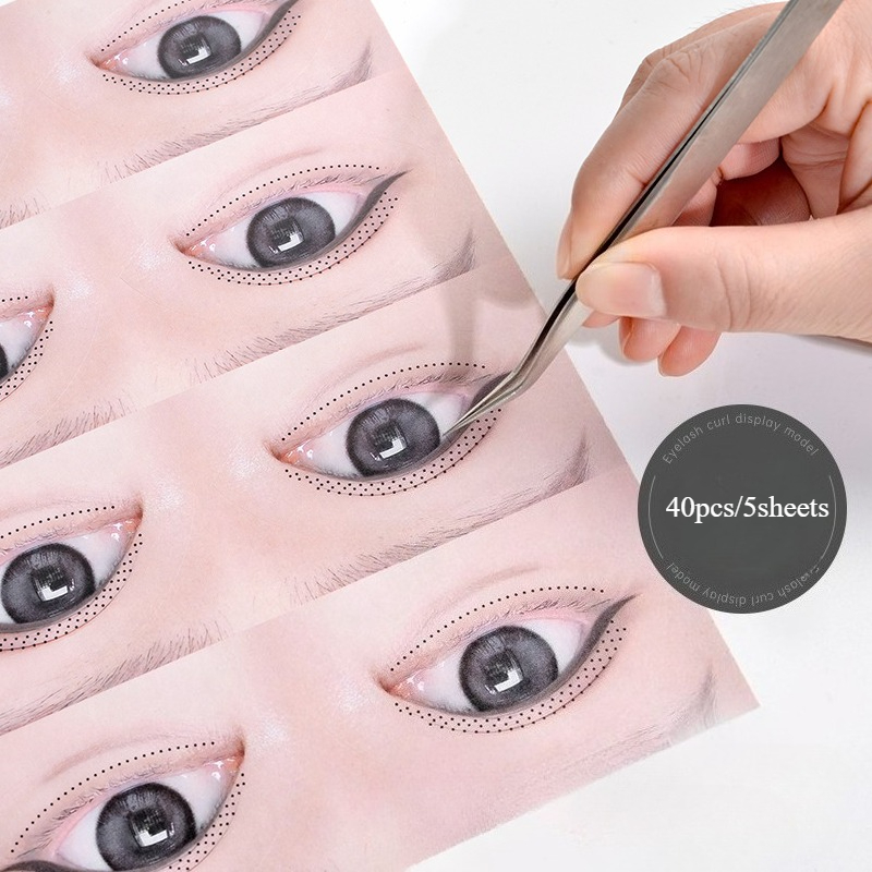 40 piezas/5 hojas de pegatinas - Eyelash Extension Menu reseña y precio