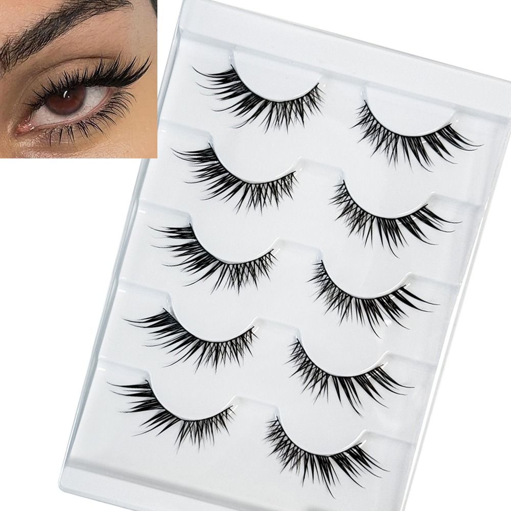 5 pares de pestañas postizas d - Eyelash Extension Cat Eye Wispy reseña y precio