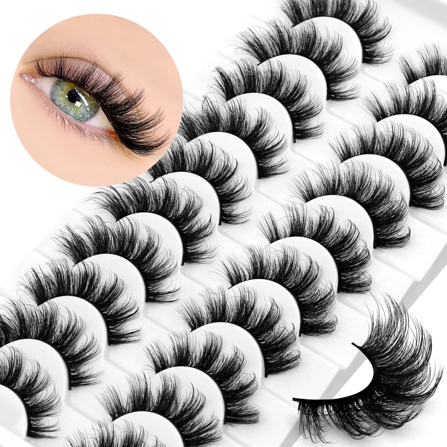 Lasvirey pestañas esponjosas p - Eyelash Extension Cat Eye Wispy reseña y precio
