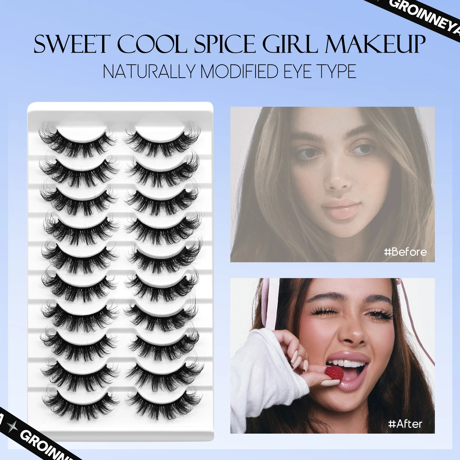 Lasvirey pestañas esponjosas p - Eyelash Extension Cat Eye Wispy reseña y precio